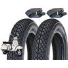 GSC RICAMBI SRL Coppia 2 Pneumatici 100/90-10 + 2 CAMERE d'Aria per Piaggio Vespa VESPONE - Ape 50 GOMME COPERTONI Disegno M I C H E L I N