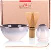 Goodwei Matcha Kit con Frusta Matcha, Ciotola Matcha e Supporto Frusta in ceramica con lo stesso design | Tazza Matcha Chawan, 210 ml | The Matcha Set Regalo (80, Kiri)