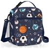 Clastyle Borsa Termica Porta Pranzo Bambini Scuola Neri Grande Palloni, Borsa Frigo Piccola Ragazzi Arcobaleno Portatile con Tracolla Portabottiglie
