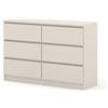 Homlando Cassettiera 120 x 40 x 80,5 cm con 6 cassetti, credenza moderna senza maniglie, stabile cassettiera per corridoio, camera da letto o ufficio (cashmere)