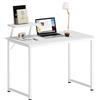 sogesfurniture Tavolo per computer, 100 x 60 cm, scrivania da lavoro, scrivania da ufficio, PC portatile, tavolo da pranzo, per casa, ufficio, camera da letto, facile da montare, bianco