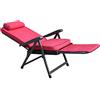 milani home MilaniHome.it - Poltrona A Sdraio Imbottita Reclinabile Cuscino Poggiatesta Imbottito Alta Densità, Adatta A Giardino, Portico, Piscina E Relax Con Carrello Poggiapiedi A Scomparsa