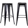 Duhome Sgabello Bar Industriale Esterno, Set di 2 Sgabelli Bar Alto in Metallo, Impilabile Sgabelli da Pranzo, Scandinavian Sgabello Alta per Cucina, Pranzo, Pub, Moderni (Nero, 76cm-2PCS)