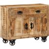 Gaseeto Credenza Cucina, Soggiorno, Madia Cucina, 80x30x65 cm, Legno Grezzo Massello di Mango