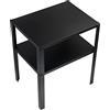 IKEA KNARREVIK - Comodino in metallo con ripiano, colore: nero.