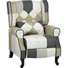 Totò Piccinni Poltrona Relax Reclinabile con Poggiapiedi Imbottita (Patchwork Elegant, Comfort)