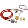 METER STAR Kit di sistema di controllo della valvola della stufa a propano per esterni, set di parti di ricambio con valvola di regolazione della pressione del gas, rubinetto di controllo del flusso e
