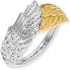 Engelsrufer Anello da donna con simbolo di ali in argento Sterling bicolore in argento e oro, misura regolabile, senza nichel, Argento, Nessuna pietra preziosa