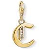 Thomas Sabo Charm Club Yellow Gold Silver Vintage C Letter Charm 1609-414-39