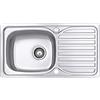 JASSFERRY Lavello da cucina Vasca singola in Acciaio Inox Spazzolato, scolapiatti reversibile Lavandino, con set di rifiuti