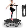 Lischwert Trampolino fitness da 101,6 cm con manubrio regolabile, silenzioso, mini trampolino elastico elastico per allenamento cardio per adulti, carico massimo 150 kg