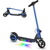 scoot4kids Monopattino elettrico per bambini, 6-12 anni, motore 130W, velocità max 14 km/h, autonomia 8 km, luci LED colorate, design pieghevole, monopattino sicuro per ragazzi e ragazze (Blu)