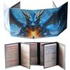 iPEAU DND 5e DM Screen 8 pannelli Deluxe in ecopelle con tasche oscillanti cancellabili a umido e fogli per trucchi Dungeon Master Dungeons and Dragons GM Terrain Accessori D&D regalo per i Game Master