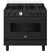 La Germania Cucina a Gas 5 Fuochi Forno elettrico Grill 90x60 Nero Americana