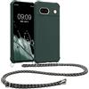 kwmobile Custodia Compatibile con Google Pixel 8a Cover - Back Case in Silicone TPU - Protezione Smartphone con Cordino - verde muschio