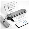 Bisofice L86 - Stampante Portatile A4, Stampante Termica 300DPI Senza Inchiostro, Bluetooth per Android/iOS, USB per Mac/Windows, Adatto Ufficio Viaggi, Studio, Casa, con 3 Rotoli Carta, Nero