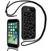 Xylota Cover con Cordino per iPhone 17e / iPhone 16e 6,1 Pollici, Aesthetic Disegni Custodia con Collana Regolabile Tracolla Laccio Case, Silicone Bumper Custodie per iPhone 17e / iPhone 16e, Leopardo