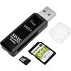 AIYEEN Lettore di schede SD/TF USB 2.0, adattatore per schede di memoria OTG a doppio slot USB 2.0 da 480 Mbps per schede di memoria TF/Micro SD/SD/SDXC/Micro SDXC/Micro SDHC (Nero)