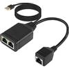 SinLoon Adattatore splitter di rete Gigabit da 1 femmine a 2 femmine Switch Ethernet ad alta velocità 1000/100Mbps con porta di alimentazione USB per computer, hub, switch(1 Female to 2 Female)