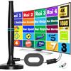 Yowrepu Antenna TV Interna Amplificata Potente e Portatile - Antenna Portatile per 4K Smart TV, Riceve Segnali DVB-T/T2 Digitale Terrestre, con Base Magnetica, 5m di Cavo Coassiale e Maschio Tipo F