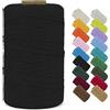 LEREATI Macrame Corda 1mm x 390m Filo Macrame Cordoncino Cotone, Corda Colorata Macramè Filo, Cordino per Borse Uncinetto, Decorazioni, Arazzo Da Parete, Perline, Braccialetti (Nero)