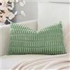 Artscope 1 Pezzi Federe per Cuscini in Velluto a Coste Minimalista Copricuscino Colorato per la Decorazione Domestica Soggiorno Camera da Letto Divano 30x50cm, Verde Salvia