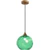 AURORAF Lampadario a Sospensione a Sfera in Vetro Ondulato con Finitura Oro Lampada a Sospensione a Soffitto Industriale Vintage E27 Per Sala da pranzo Cucina - Verde chiaro