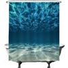 Ulticool Tenda da doccia - Oceano Mare Calmo Immersione Acquario Spiaggia Estate - Anti Muffa - 180 x 200 cm - Lavabile - Impermeabile - con 12 anelli - Blu