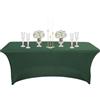 COSORO Tovaglia Plastica Rettangolare 6FT Verde Scuro,Tovaglia Antimacchia Impermeabile Estensibile Spandex,Tovaglie per Festa Copritavolo Decorazione Desktop Cena per Festa di Eventi Matrimonio Festa