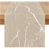 Miuyunya Runner da Tavola Beige 40 x 240 cm Rustico Runner da Tavolo Lino Lavabile Marmo Dorato Textured Centro Tavola Moderno Decorazioni Elegante per Soggiorno Sala da Pranzo Primaverile Estivo