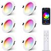 Lam(MS)pen 6x faretti da incasso a LED RGBW dimmerable 10W, faretto da soffitto LED Bluetooth APP cambio colore RGB+bianco caldo+bianco freddo, faretti LED rotondo da 230V per soggiorno, camera da letto
