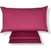 Bifulco Biancheria Malika Home Set Lenzuola Una piazza e mezza in Microfibra - Lenzuolo Sotto con Angoli 200x130 cm, Lenzuolo Sopra 285x180 cm, 1 Federa 52x82 cm - Made in Italy (Bordeaux)