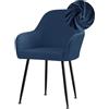 Highdi Coprisedie con Schienale in Velluto Elasticizzato, Copri Sedia con Braccioli, Universali Fodera per Sedia da Pranzo, Lavabili per Casa, Cucina, Ristorante Feste Décor (Blu Navy,2 Pezzi)