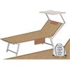 Tex family Telo lettino mare in microfibra con tasche e cuscino gonfiabile fantasia boy beige TEDDY MISURA cm. 80 X 190