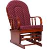 LIBEROSHOPPING Poltrona a dondolo oscillante in legno con cuscino Bordeaux - LONDRA
