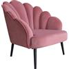 LIBEROSHOPPING Poltrona da camera in velluto con schienale imbottito a conchiglia BAIA ROSA ANTICO - LIBEROSHOPPING