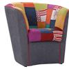 LIBEROSHOPPING Poltrona da ufficio casa sala attesa in tessuto grigio scuro patchwork - LIBEROSHOPPING