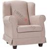LIBEROSHOPPING Poltrona imbottita BERGERE in tessuto sfoderabile Beige - LIBEROSHOPPING