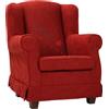LIBEROSHOPPING Poltrona imbottita BERGERE in tessuto sfoderabile Bordeaux - LIBEROSHOPPING