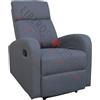 LIBEROSHOPPING Poltrona relax manuale reclinabile FORTUNA in tessuto GRIGIO