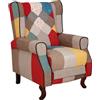 LIBEROSHOPPING Poltrona relax tessuto patchwork BERGERE Reclinabile poggiapiedi