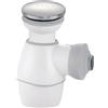 Wirquin 30724383 30724383-Set di piletta e sifone per lavabo, Tutto in Uno, con Aletta di Copertura Quick-clac, Bianco