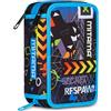 Mitama Astuccio Scuola 3 Scomparti, TRIPLO CYBERPLAY, Contenuto 47 pz, Completo di Matite, Pennarelli, Portapenne Scuola Elementare Bambino