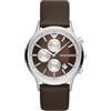 Emporio Armani Orologio da uomo, movimento cronografo, cassa in acciaio 43 mm con cinturino in pelle Pro-Planet, AR11490