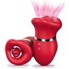 KISSHE Vibratoreper donna professionale Sex toys, 3 in 1 vibratore, Vibratori per donne con 9modalità di vibrazione e 9 modalità di leccate e 3 Succhia modalità, punto G con stimolazione del clitoride per