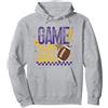 Game Day T-Shirt Co. Game Day Retro Football Stagione Viola & Oro Fulmine Bolt Felpa con Cappuccio