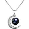 LEJAHAO Collana Segno Zodiacale Libra Uomo Ragazzo Acciaio Inox al Titanio Galassia costellazioni Luna Oroscopo Goth collane Pendente Personalizzate Necklace Gioielli per Ragazza Migliori Amiche