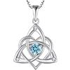 starchenie Collana con Nodo Celtico Collana con Pietre Portafortuna a Cuore in Argento 925 per donna