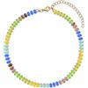 AILUOR Collana di pietre preziose, girocollo perline colorate Boho, collana da spiaggia in pietra naturale, gioielli estivi (Arcobaleno-B)