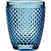 B'GHEST Set da 6 pezzi. Diamante Bicchiere sotto acqua/vino realizzato in vetro. Capacità: 25 cl. Colore: blu navy.